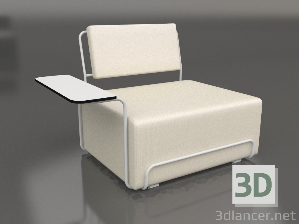 3d model Sillón con reposabrazos izquierdo (Gris) - vista previa