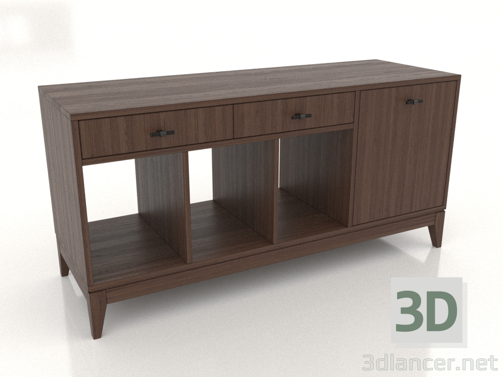 3d model Soporte universal para reproductor de vinilo 1300 mm (nogal oscuro) - vista previa