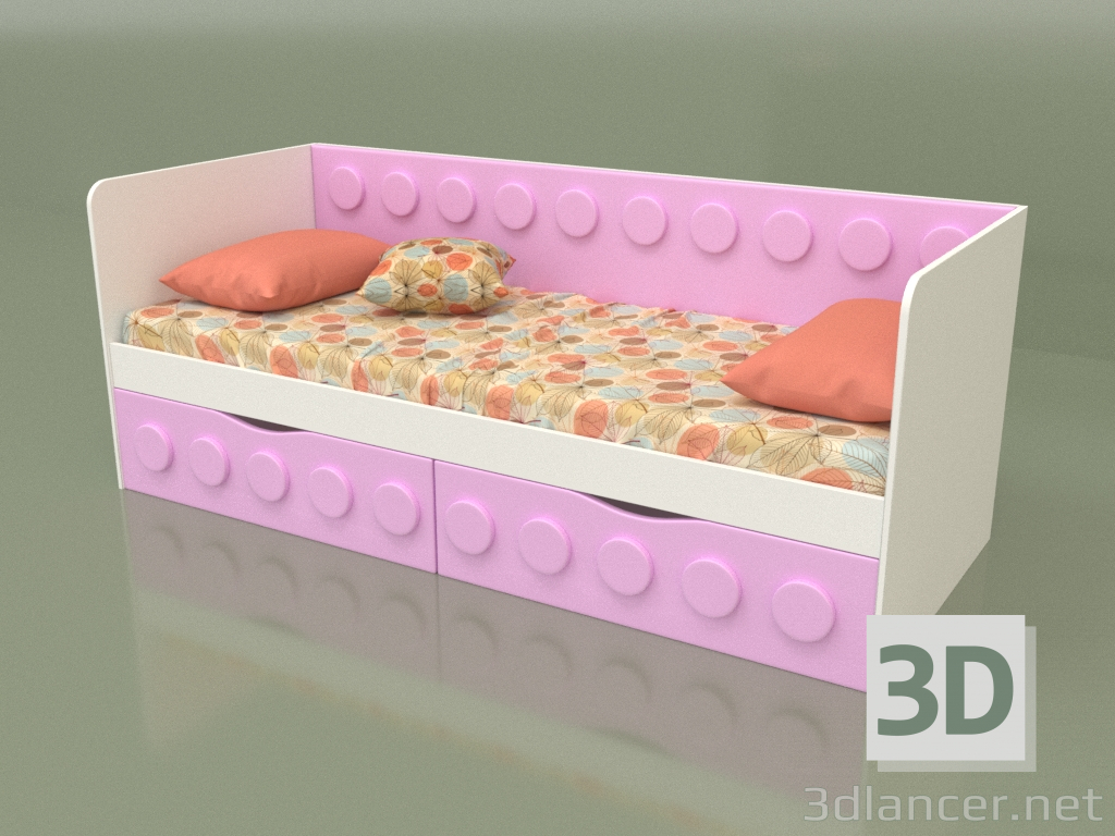 3D Modell Schlafsofa für Teenager mit 2 Schubladen (Iris) - Vorschau