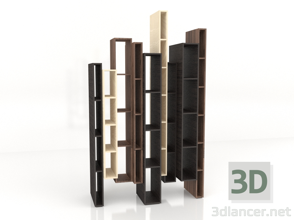 modello 3D Libreria Skyline - anteprima