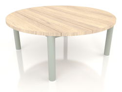 Mesa de centro D 90 (Gris cemento, madera de iroko)