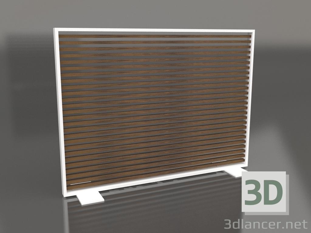 3d model Mampara de madera artificial y aluminio 150x110 (Teca, Blanco) - vista previa