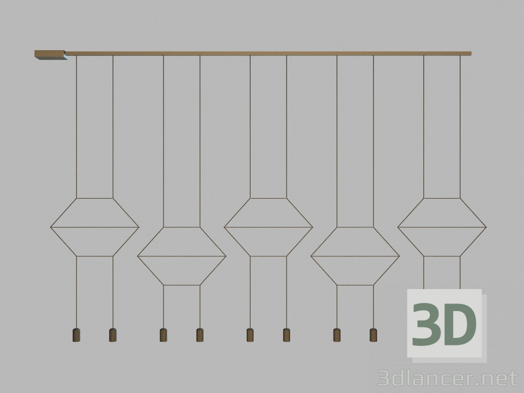 modèle 3D lampe suspendue 0331 - preview