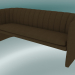 3d model Sofá triple mocasín (SC26, H 75cm, 185x65cm, Velvet 7 Cinnamon) - vista previa