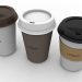 Taza de café (3 tazas y tapas de diferentes estilos) 3D modelo Compro - render