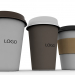 3d Coffee Cup (3 different styles Cups & Caps) model buy - render