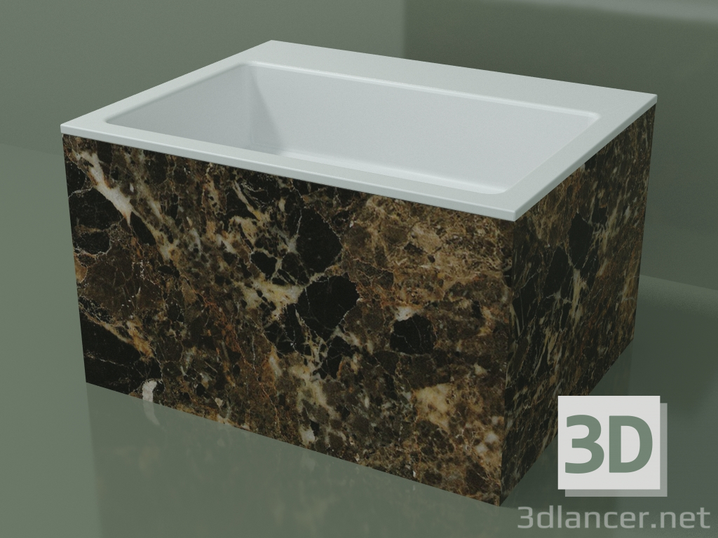 modello 3D Lavabo da appoggio (01R132302, Emperador M06, L 60, P 48, H 36 cm) - anteprima