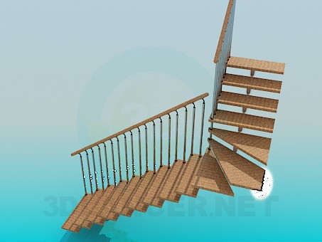 3d model Corner stairs - preview