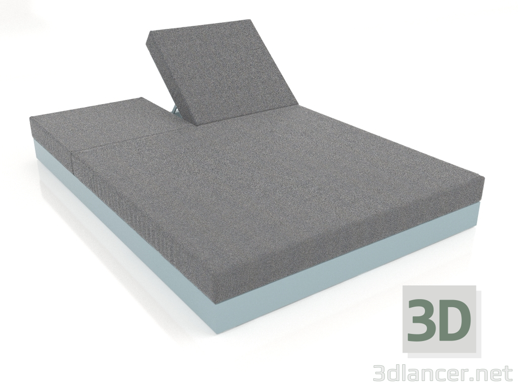 modello 3D Letto con schienale 140 (Grigio blu) - anteprima