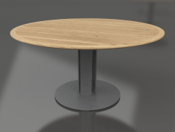 Table à manger Ø150 (Anthracite, bois Iroko)