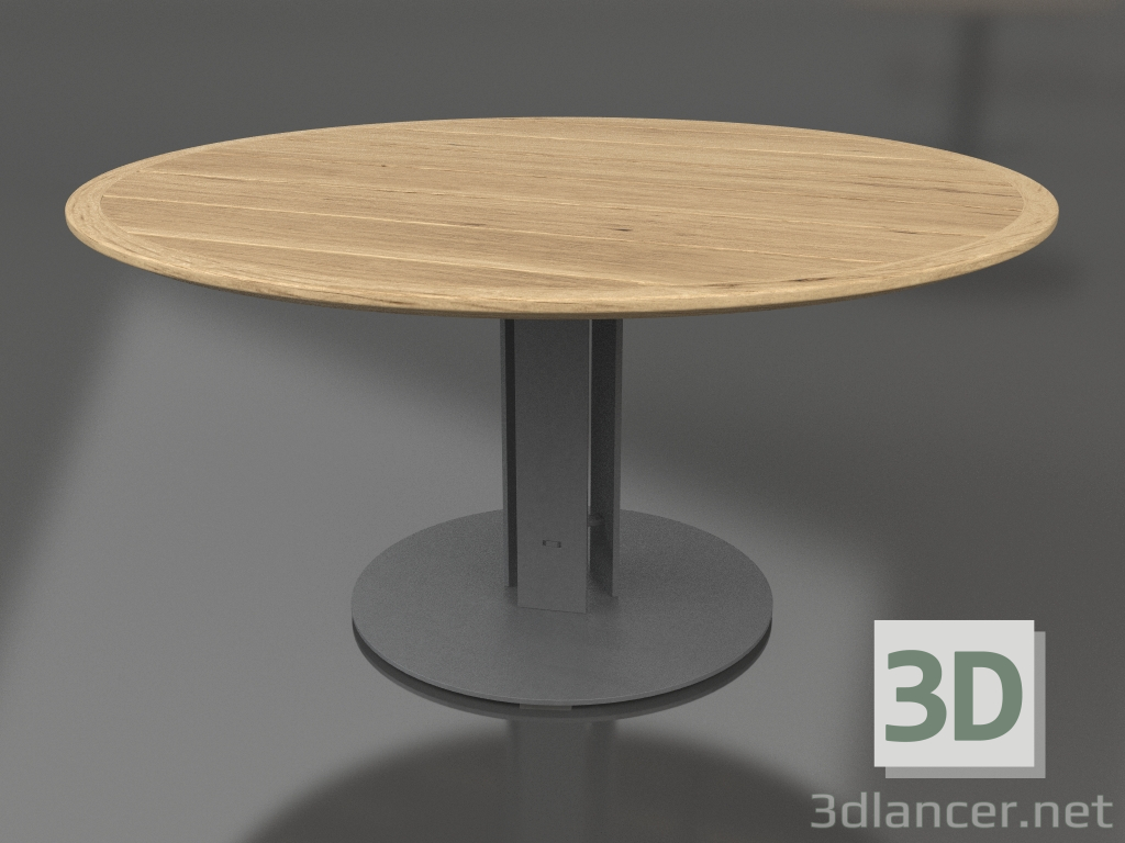 3d model Dining table Ø150 (Anthracite, Iroko wood) - preview