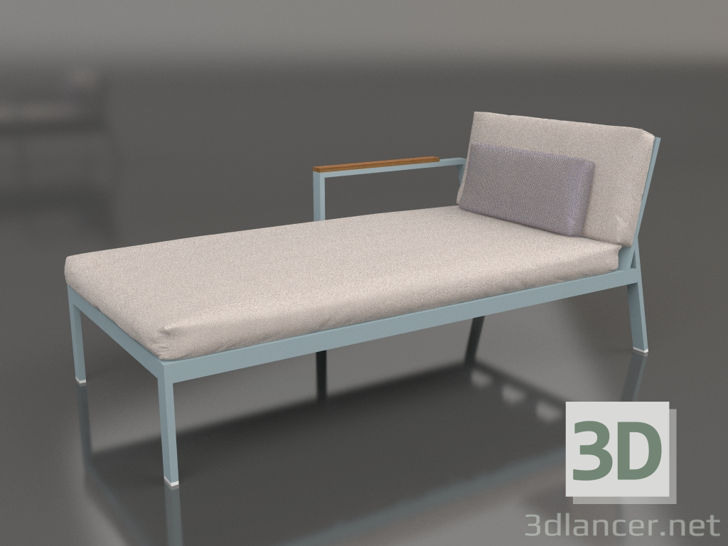 modello 3D Modulo divano, sezione 2 sinistra (Grigio blu) - anteprima