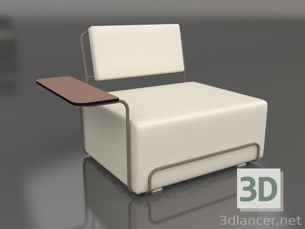 3d model Lounge chair with left armrest (Bronze) - preview