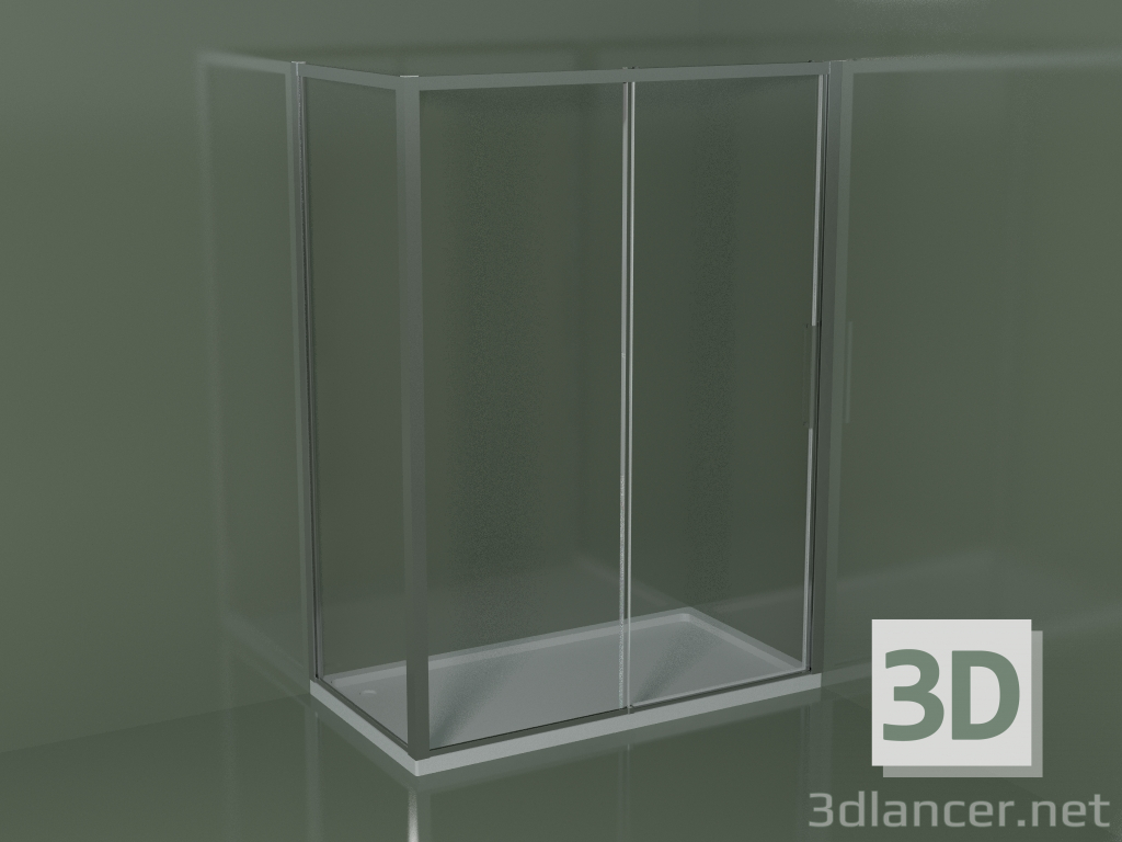 3d model Cabina de ducha de esquina ZN + ZG 150 con puerta corredera - vista previa