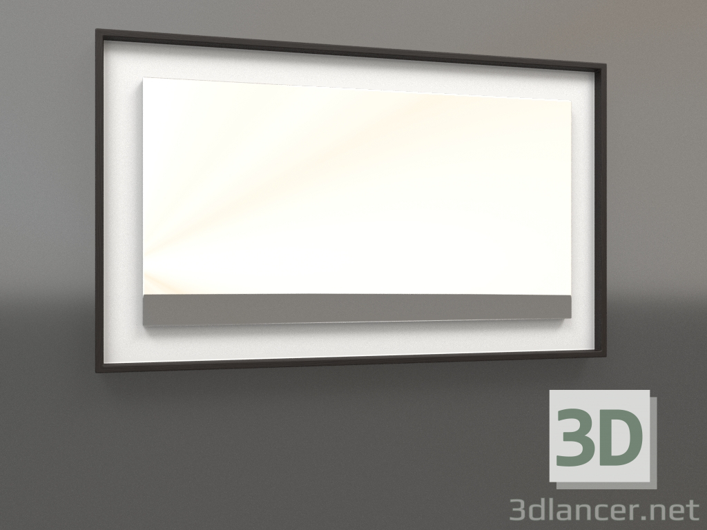 modello 3D Specchio ZL 18 (750x450, bianco, legno marrone scuro) - anteprima