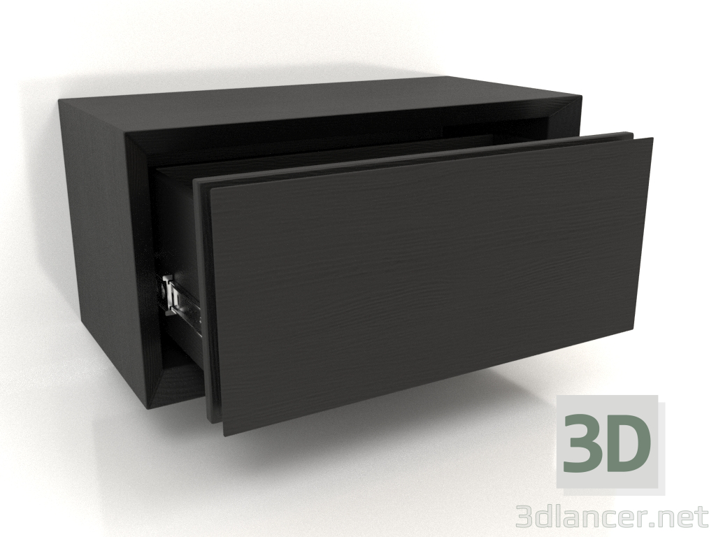 modello 3D Armadio TM 011 (aperto) (400x200x200, legno nero) - anteprima