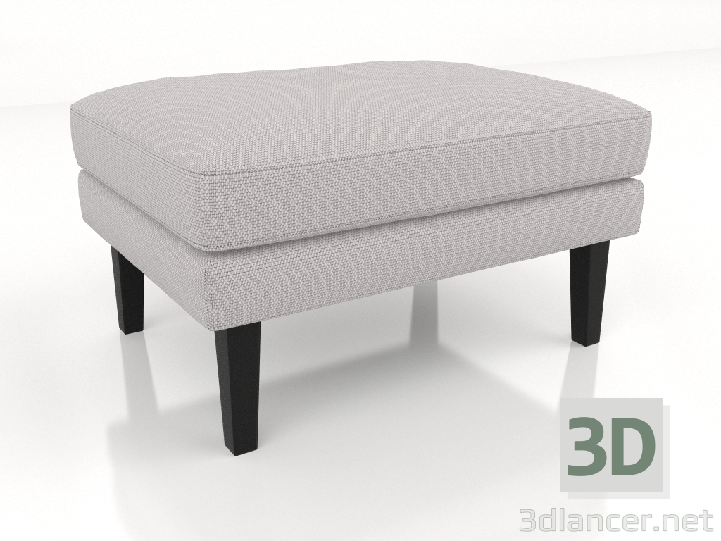 modèle 3D Pouf (pieds hauts, tissu) - preview