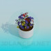 3d model Maceta con flores - vista previa