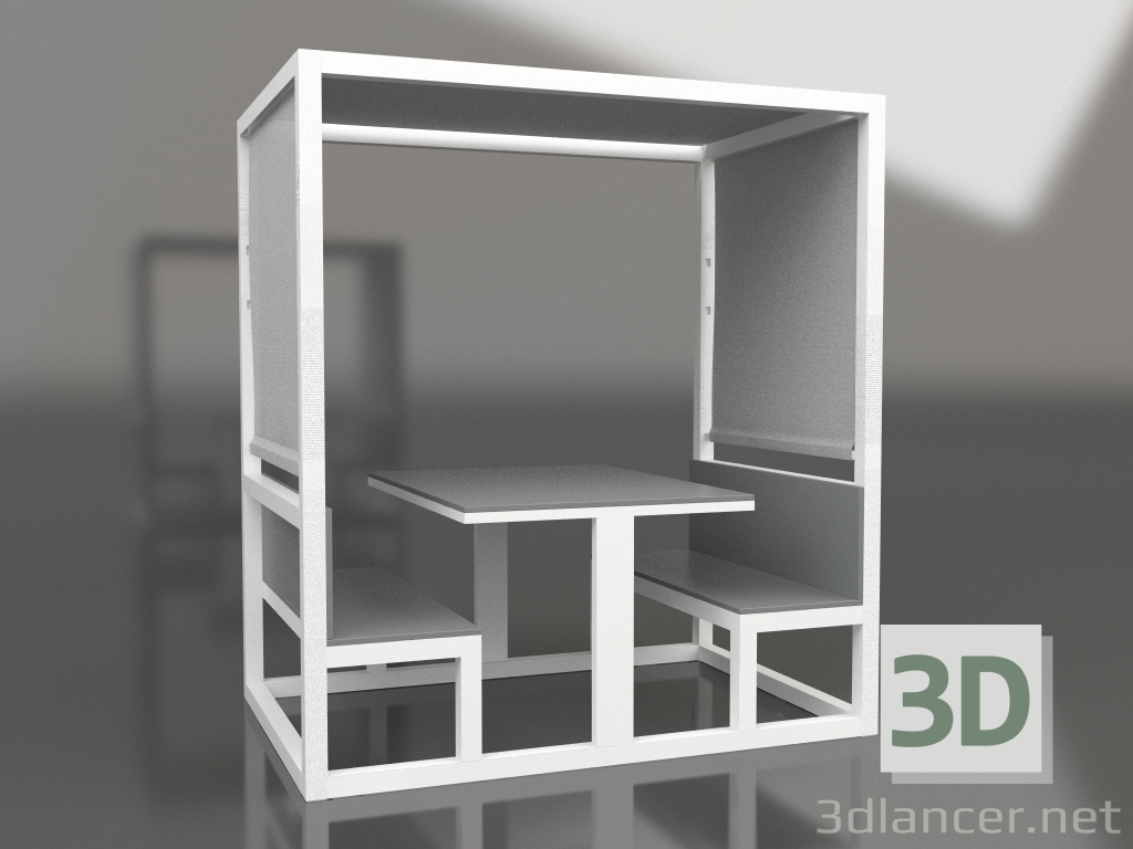 Modelo 3d Cabine de jantar (branca) - preview