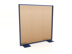 Parete divisoria in legno artificiale e alluminio 150x150 (Roble Golden, Blu notte)