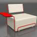 3d model Sillón con reposabrazos izquierdo (Rojo) - vista previa