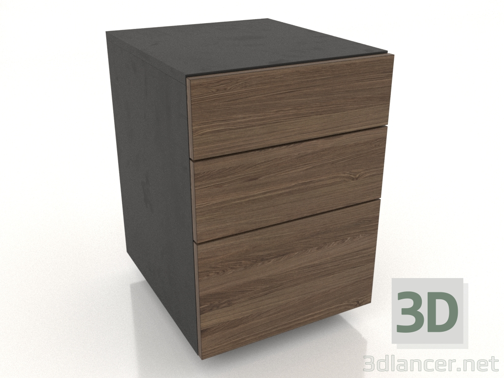 3d model Desk pedestal 400 mm (lightened ash walnut) - preview