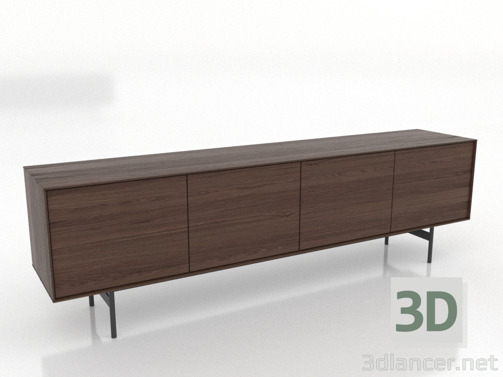 3d модель Тумба ТВ LARGE 2000 мм (темний горіх) – превью 3d модель Тумба ТВ LARGE 2000 мм (темний горіх) – превью