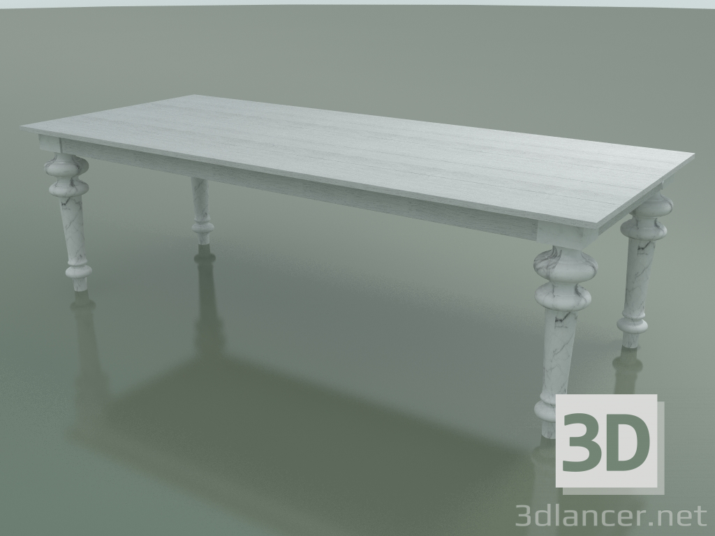 modello 3D Tavolo da pranzo (33, bianco, marmo) - anteprima