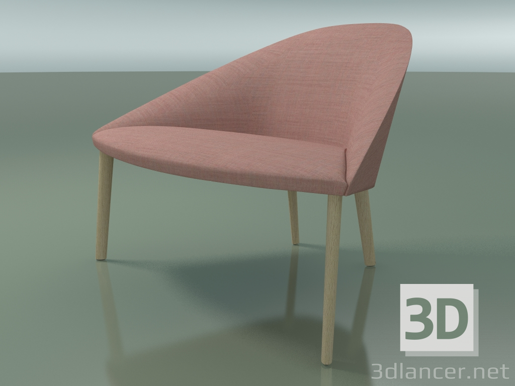 3d model Armchair 4304 (M-96 cm, 4 wooden legs, bleached oak) - preview