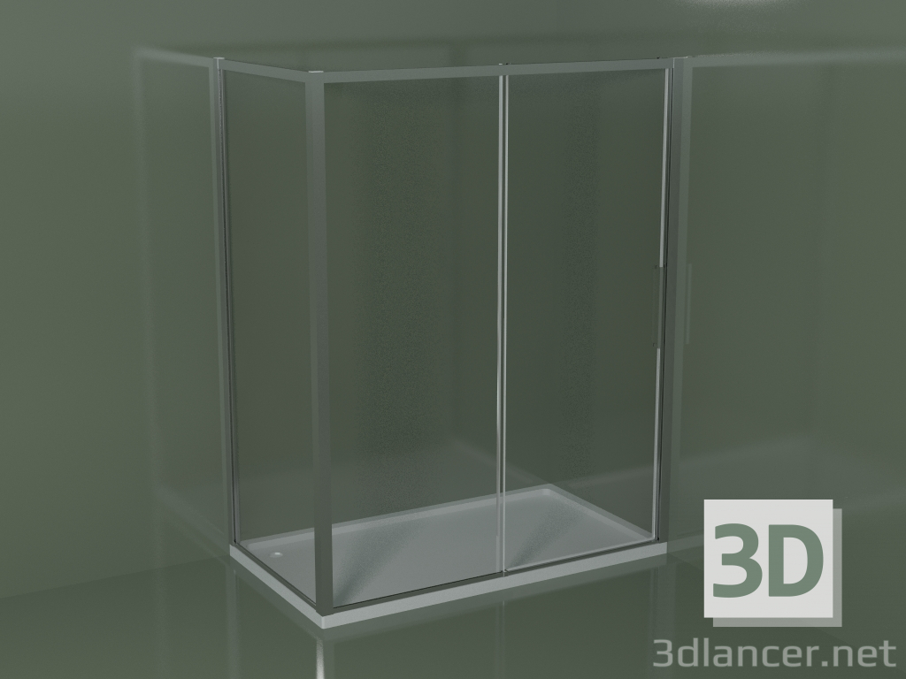 3d model Cabina de ducha de esquina ZN + ZG 160 con puerta corredera - vista previa