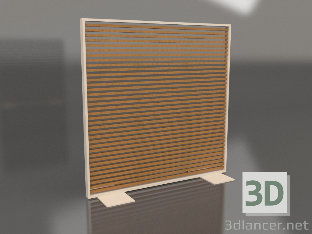 3D Modell Trennwand aus Kunstholz und Aluminium 150x150 (Roble golden, Sand) - Vorschau