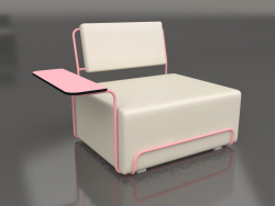 Chaise longue avec accoudoir gauche (rose)