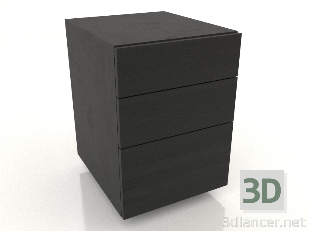 3d model Desk pedestal 400 mm (black RAL 9005) - preview