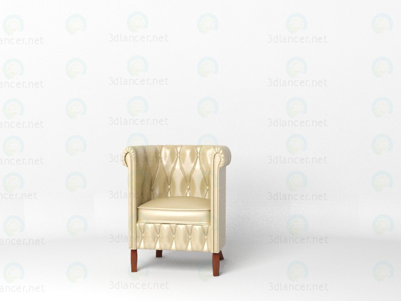 Сhair de cuero 3D modelo Compro - render