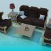 3d model A set of furniture in the living room - preview