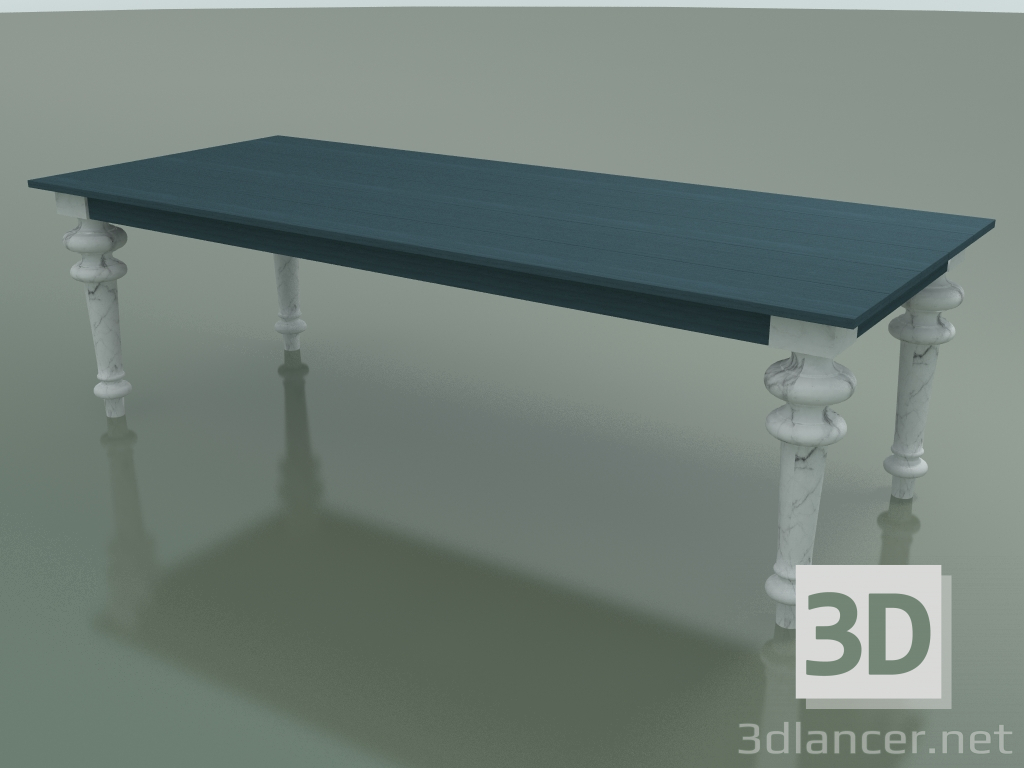 modello 3D Tavolo da pranzo (33, blu, marmo) - anteprima