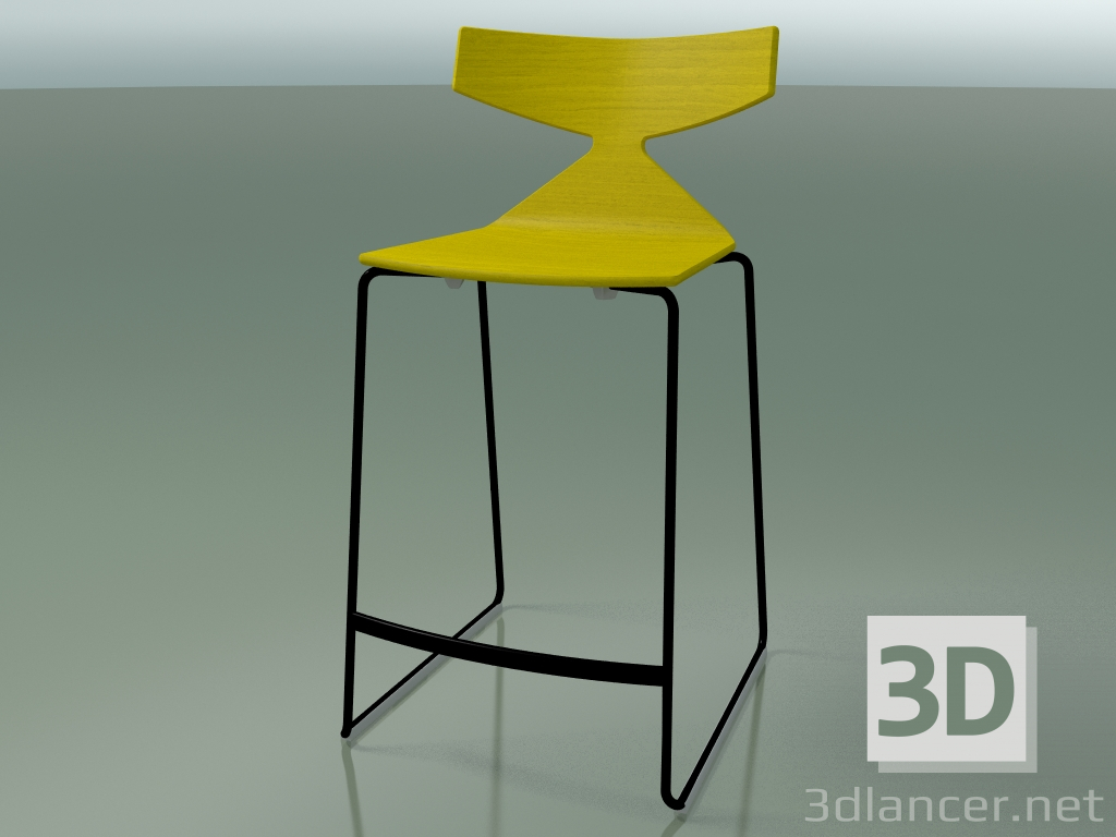 3d model Taburete de bar apilable 3703 (amarillo, V39) - vista previa