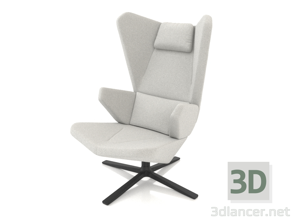 Modelo 3d Poltrona para relaxamento com base metálica - preview