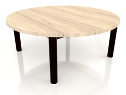 Table basse D 90 (Noir, Bois Iroko)