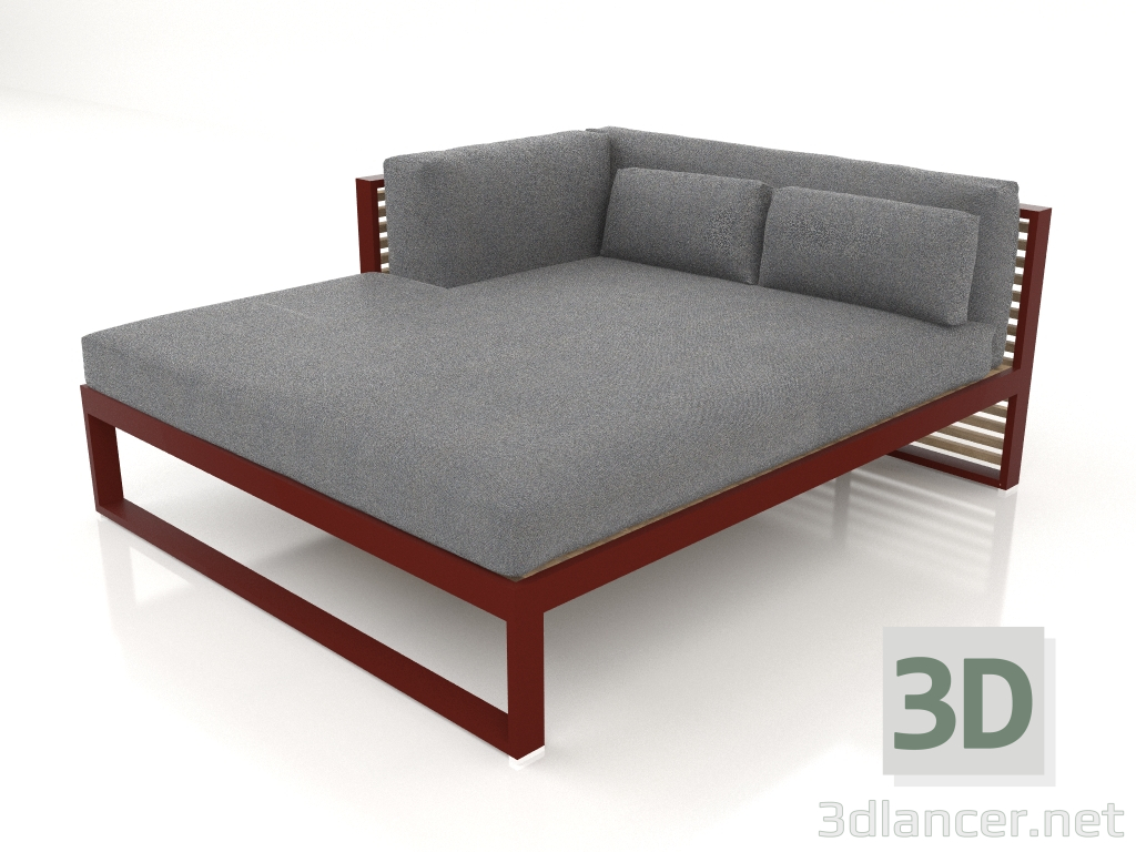 modello 3D Divano componibile XL, sezione 2 sinistra (Rosso vino) - anteprima