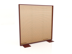 Parete divisoria in legno artificiale e alluminio 150x150 (Roble golden, Wine red)