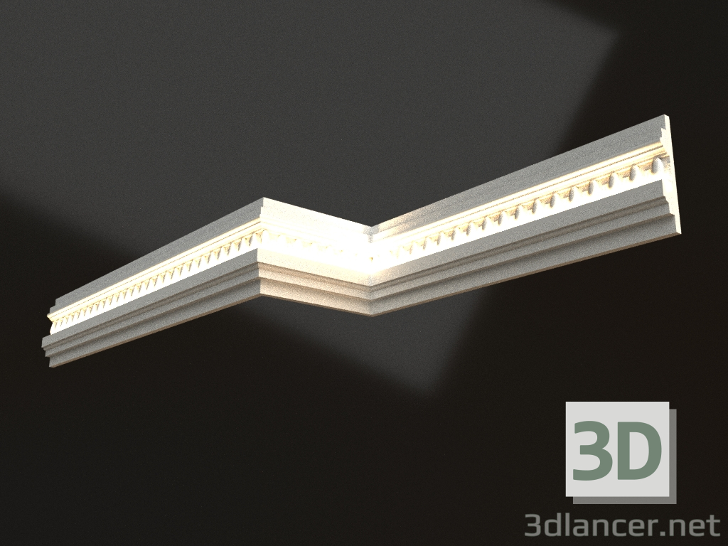 modello 3D Lampada da parete in gesso da incasso WALL 009 (178х37) - anteprima