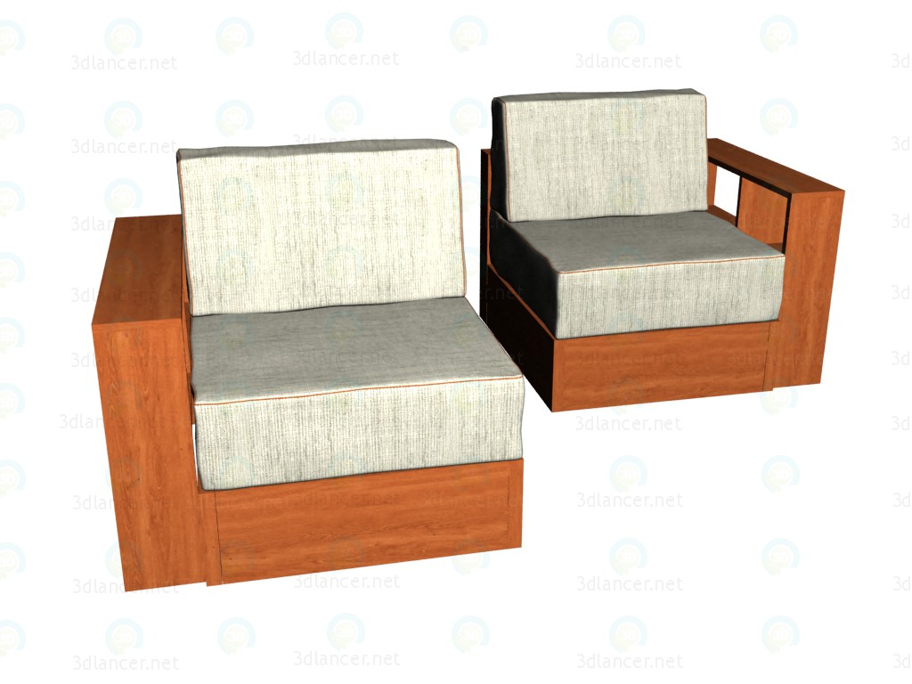 3d model Puesto Sillón moderno - vista previa