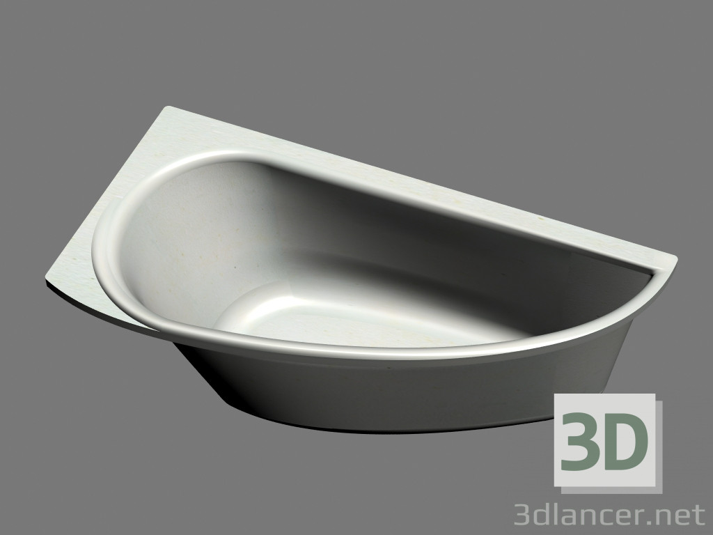 3d model Bañera asimétrica aguacate 150 L - vista previa