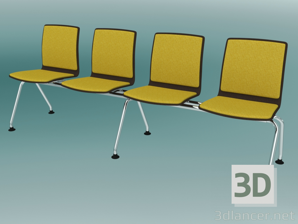 modèle 3D Banquette 4 places (K32L4) - preview