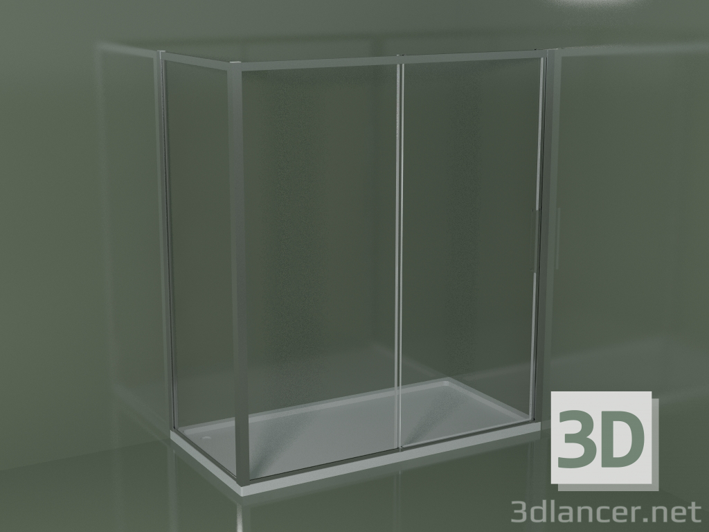 3d model Cabina de ducha de esquina ZN + ZG 180 con puerta corredera - vista previa