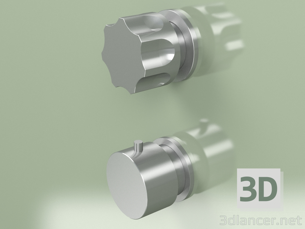 3D Modell Thermostatmischer mit 1 Absperrventil (17 48 0, AS) - Vorschau