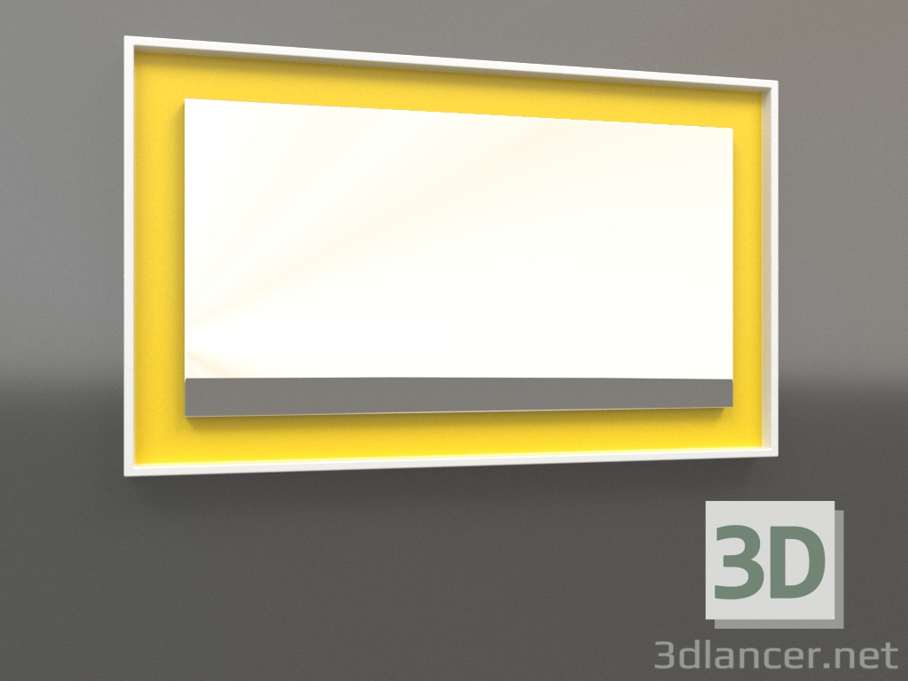 3d model Mirror ZL 18 (750x450, white, luminous yellow) - preview