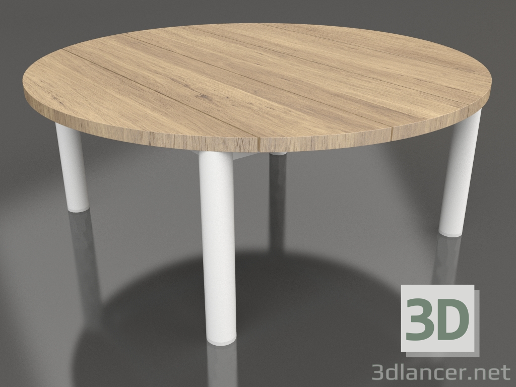 3D Modell Couchtisch D 90 (Weiß, Irokoholz) - Vorschau