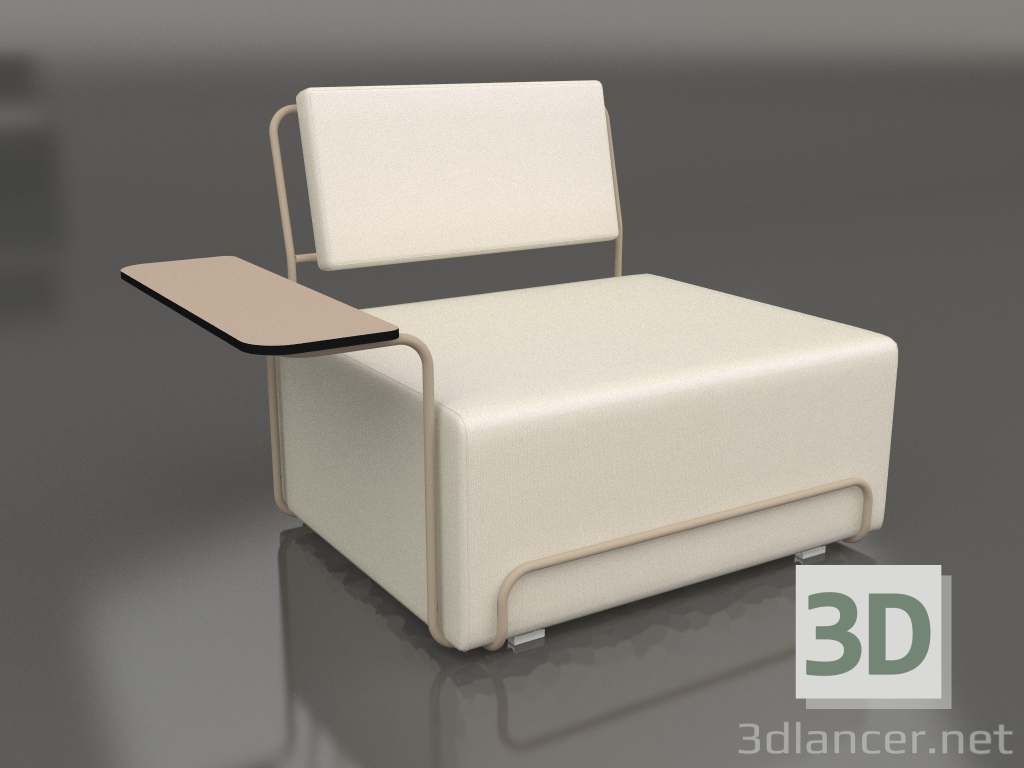 3d model Lounge chair with left armrest (Sand) - preview